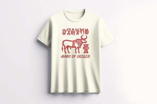 MARK OF ORIGIN T-shirt – The bull, the script, the seal