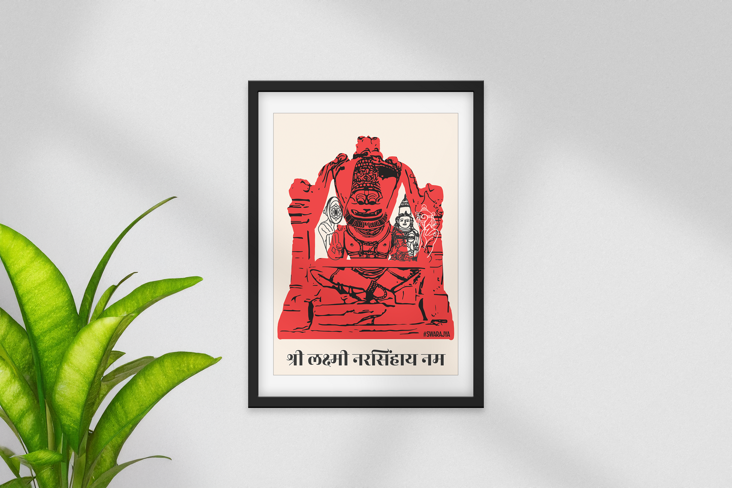 Lakshmi Narasimha Statue - (Unframed Poster)