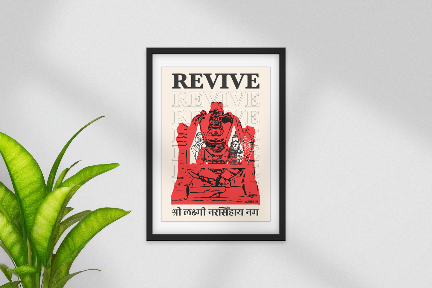 Lakshmi Narasimha Statue - (Unframed Poster)