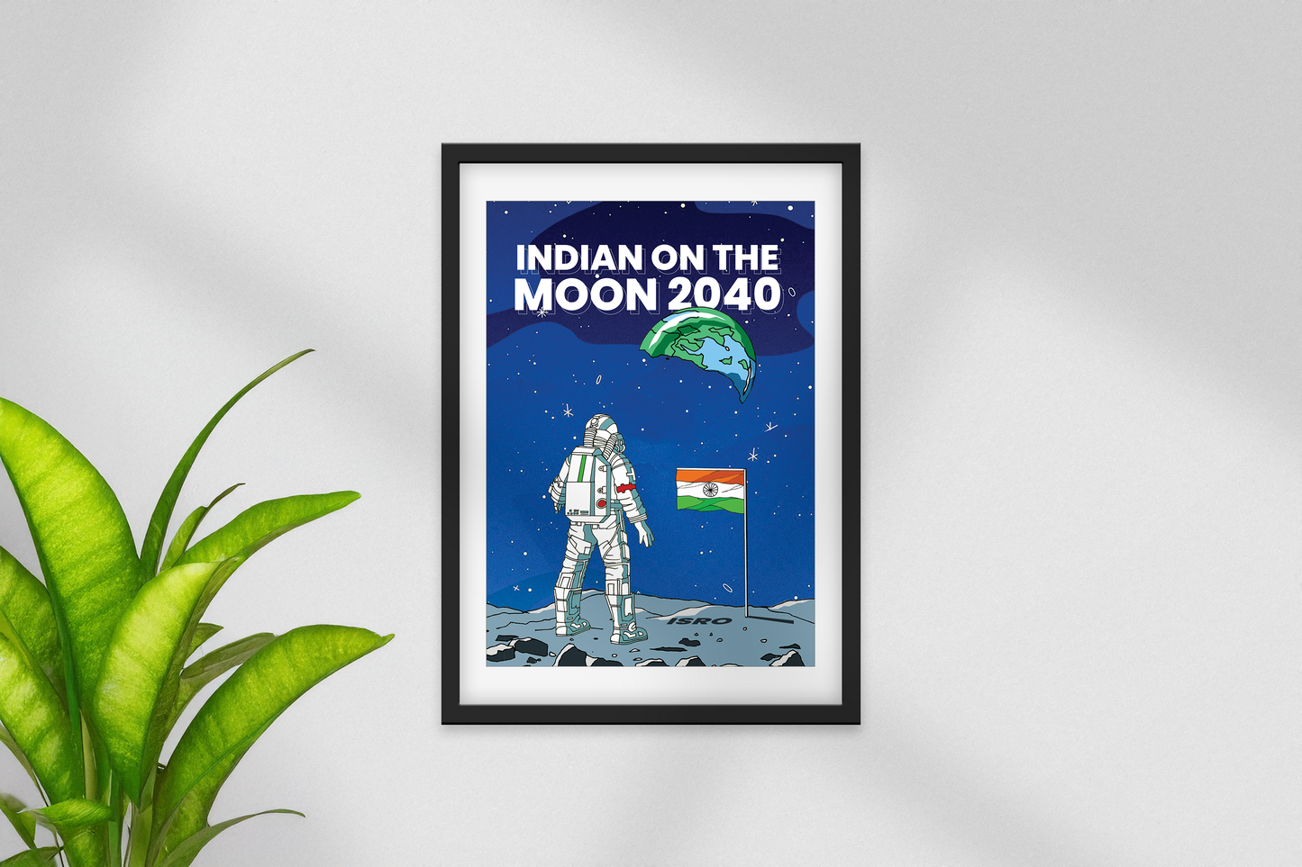 Indian on the moon 2040 - (Unframed Poster)