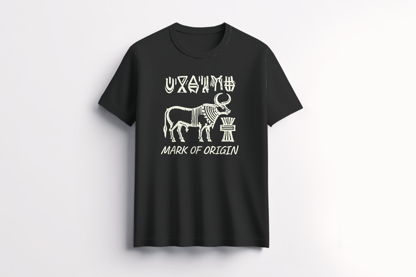 MARK OF ORIGIN T-shirt – The bull, the script, the seal