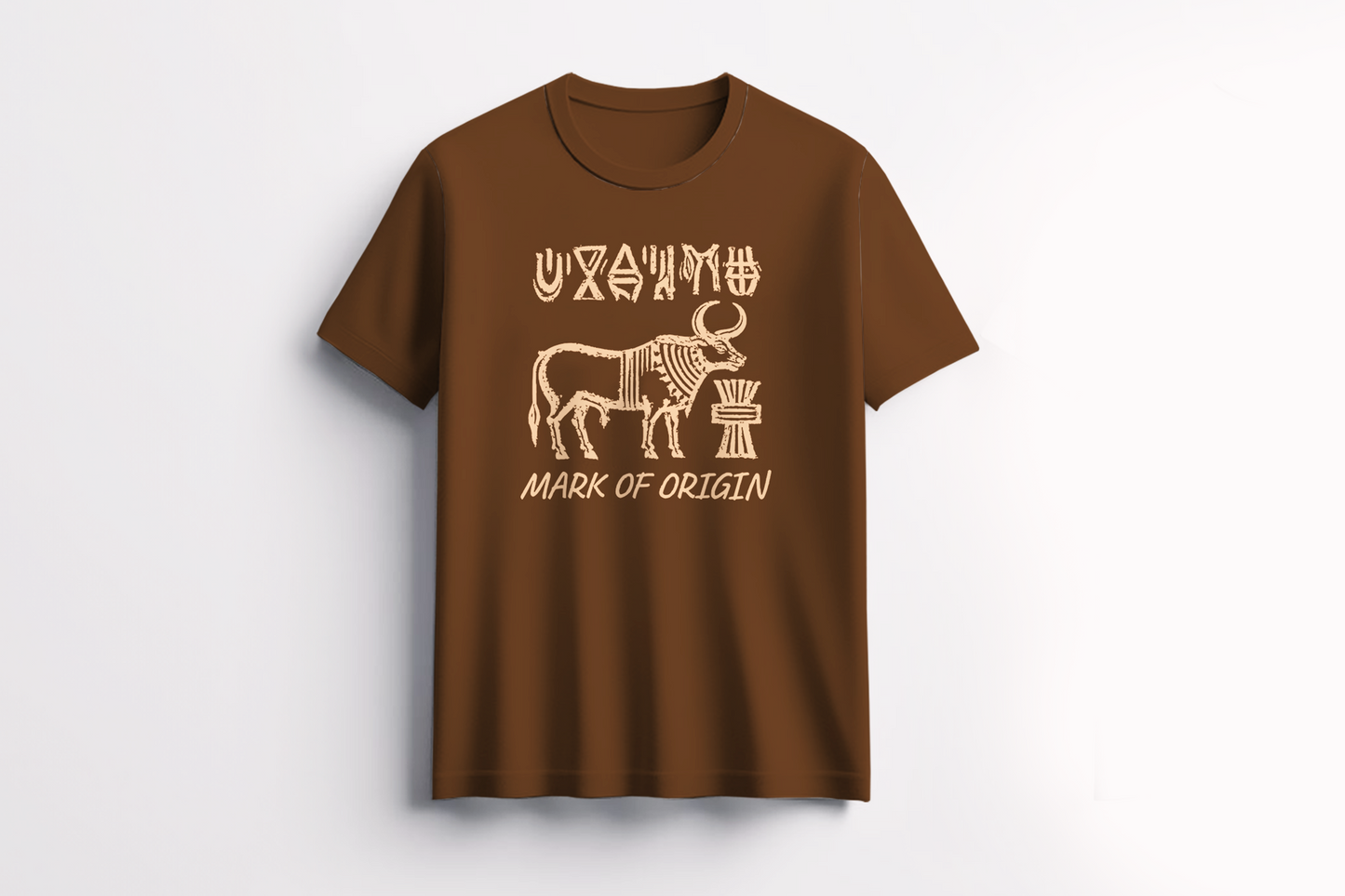 MARK OF ORIGIN T-shirt – The bull, the script, the seal
