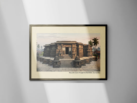 Hoysaleswara Temple in Halebidu, Karnataka - (Unframed Poster)