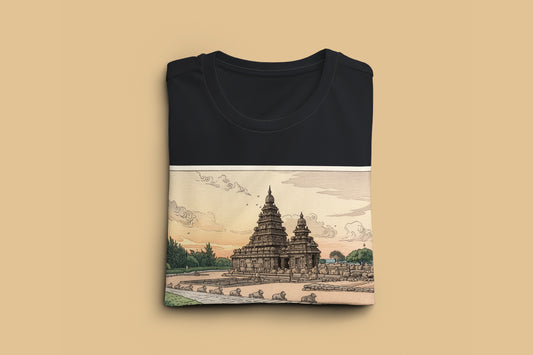 Where Stone Meets the Sea - Shore Temple T-shirt